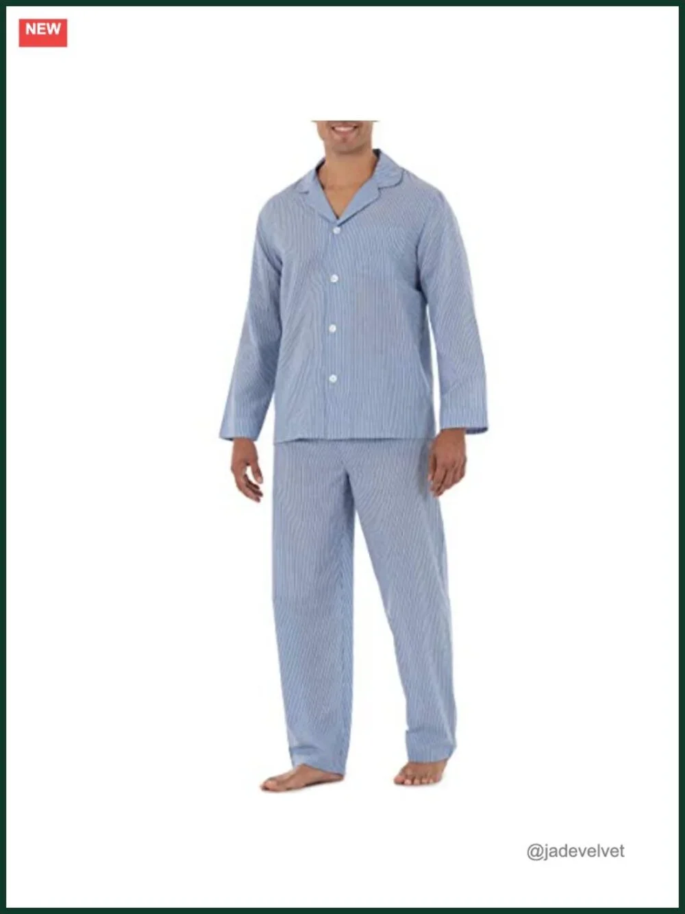 Men's Long Sleeve Broadcloth Pajama Set 2-Piece